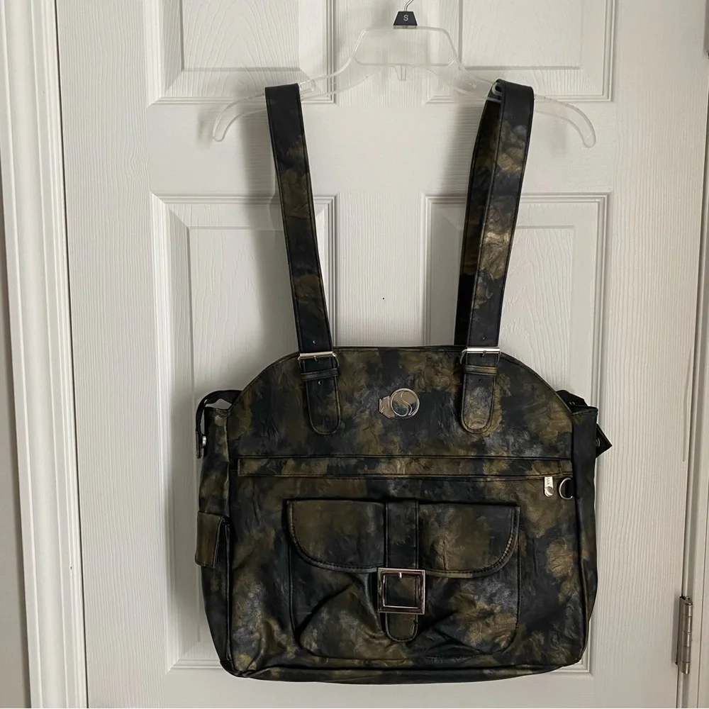 Whak Sak Ultimate Tennis Tote Dark‎ Peacock Green/Black/Antique Gold Detail
